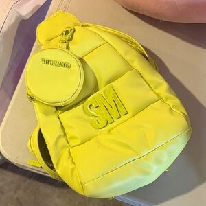 Steve Madden Vibrant Yellow Backpack with Coin Pouch